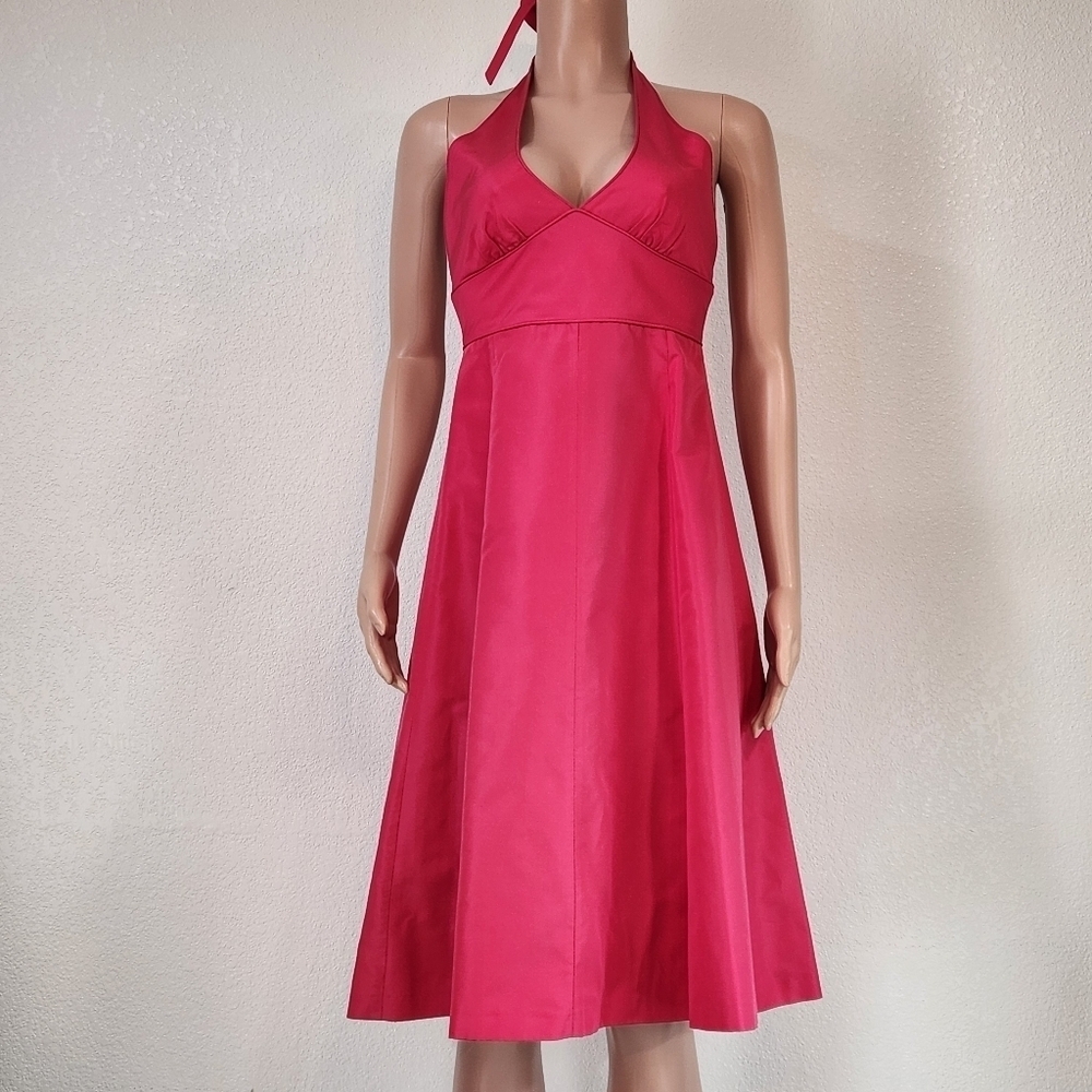 J Crew Pink Silk Halter Party Dress Size 4